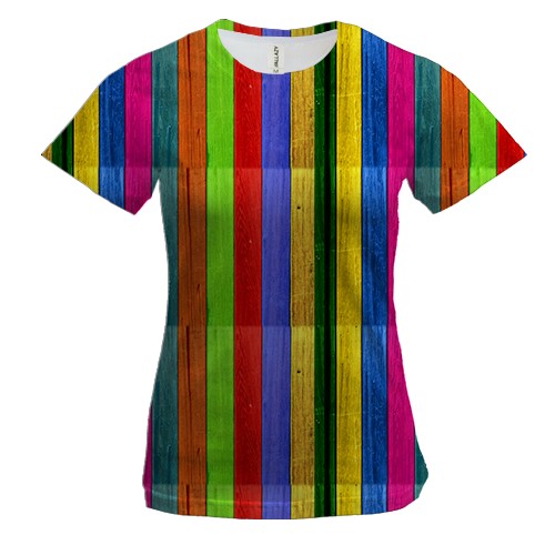 Жіноча 3D футболка з різнобарвним деревом