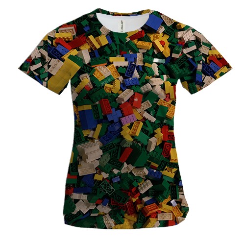 Жіноча 3D футболка з конструктором лего
