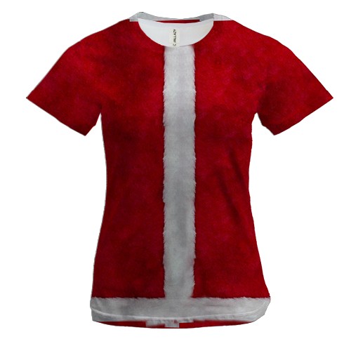 Жіноча 3D футболка з костюмом Санти