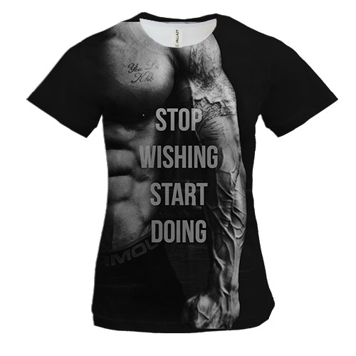 Женская 3D футболка Хватит хотеть - начинай действовать