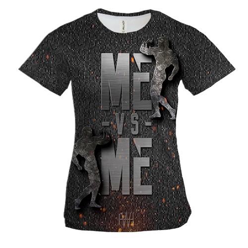 Женская 3D футболка Me vs Me