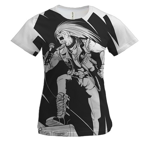 Женская 3D футболка с панк исполнителем