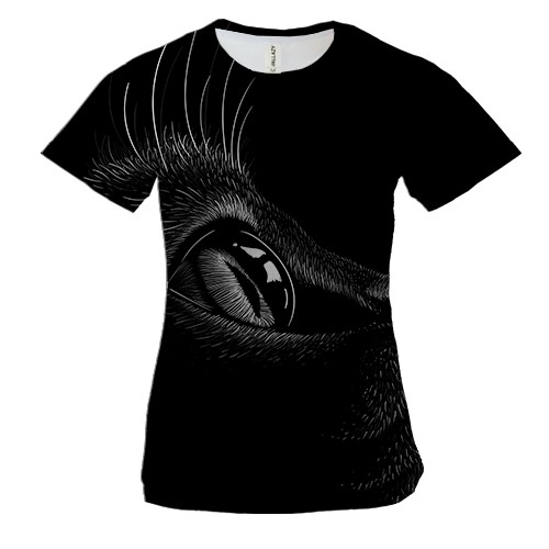 Жіноча 3D футболка з поглядом кота
