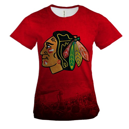 Женская 3D футболка Chicago Blackhawks
