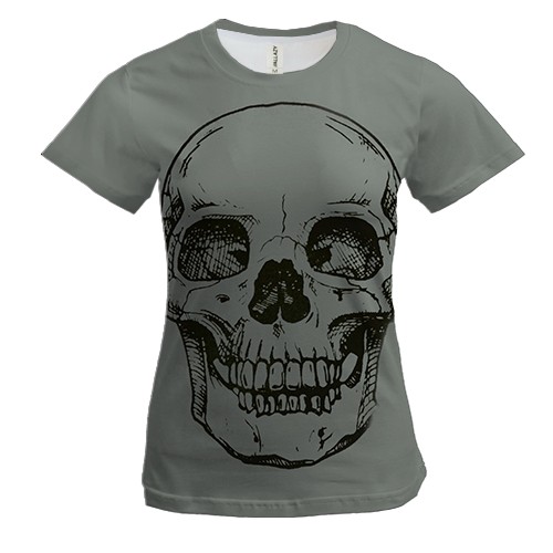Женская 3D футболка Череп