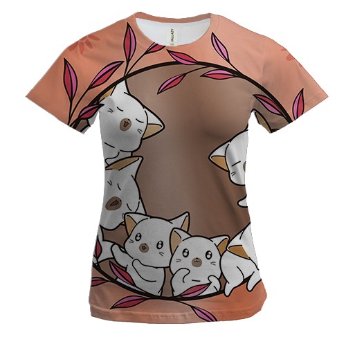 Жіноча 3D футболка з маленькими кошенятами