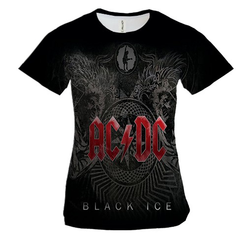 Женская 3D футболка AC/DC Black Ice