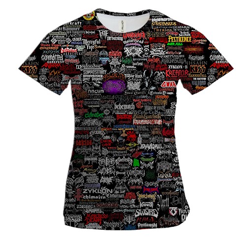 Женская 3D футболка с музыкальными группами (2)