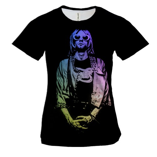 Женская 3D футболка Курт Кобейн