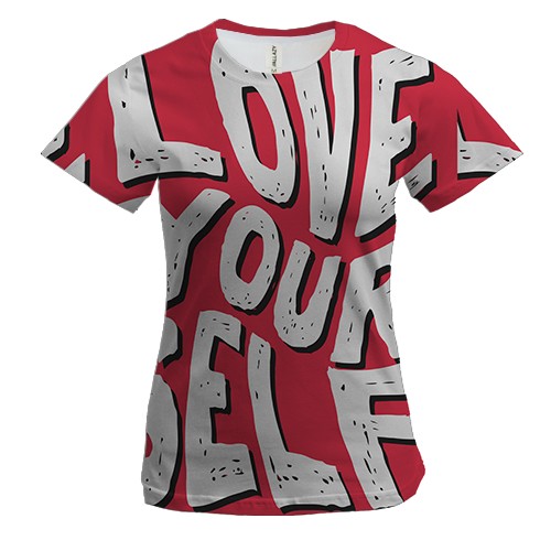 Жіноча 3D футболка Love yourself