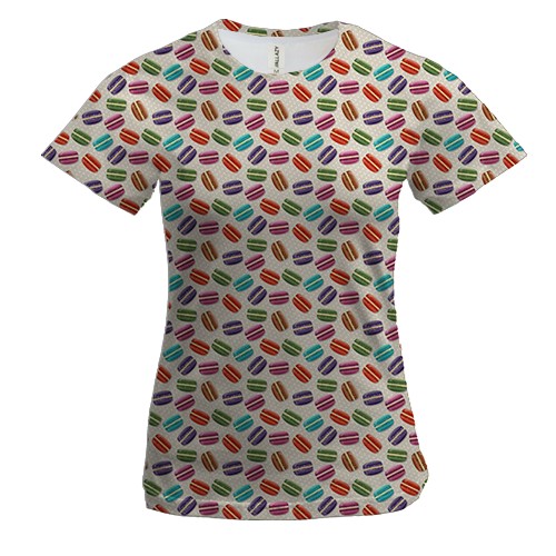 Женская 3D футболка с пончиками