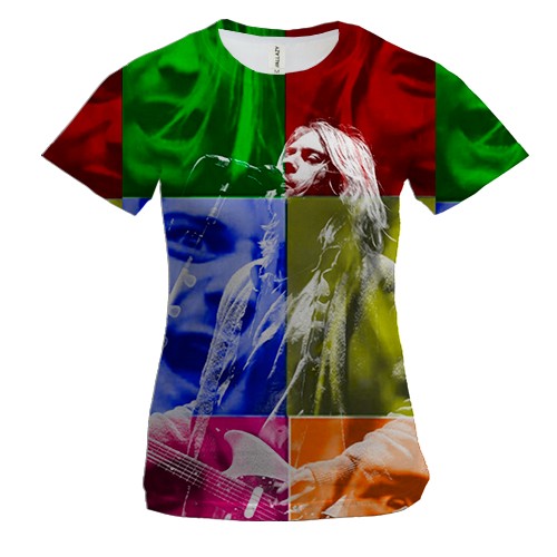 Женская 3D футболка Kurt Donald Cobain
