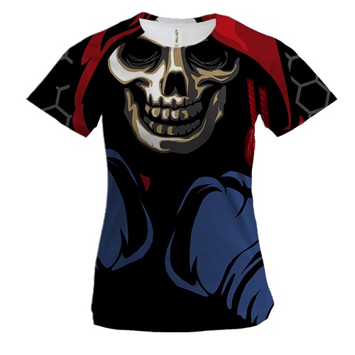 Жіноча 3D футболка з черепом боксером