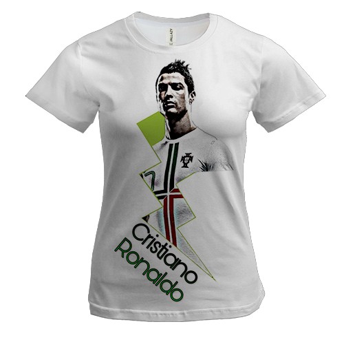 Женская 3D футболка Криштиану Роналду