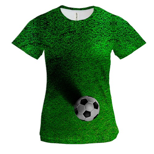 Женская 3D футболка Мяч на поле