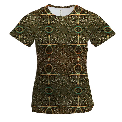 Женская 3D футболка с египетским Анхом