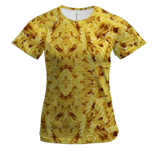 Женская 3D футболка с макаронами
