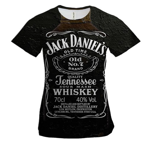 Жіноча 3D футболка з пляшкою Jack Daniels