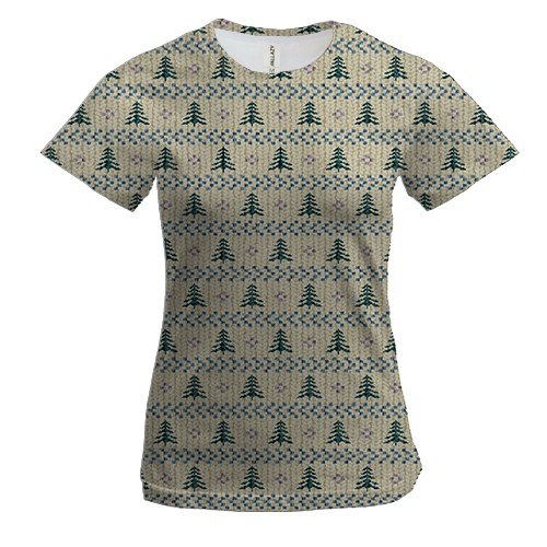 Женская 3D футболка с узорами ёлочек