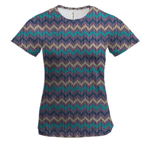 Женская 3D футболка с зигзаг узором