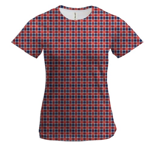 Жіноча 3D футболка з картатою скатертиною