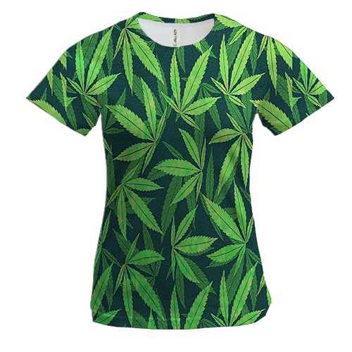 Женская 3D футболка с конопляной текстурой