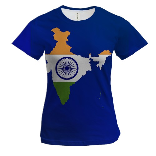 Жіноча 3D футболка з контурним прапором Індії