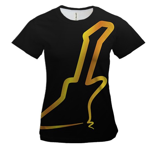 Женская 3D футболка с градиентной гитарой