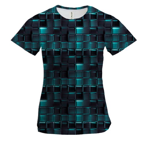 Женская 3D футболка с объемными кубами