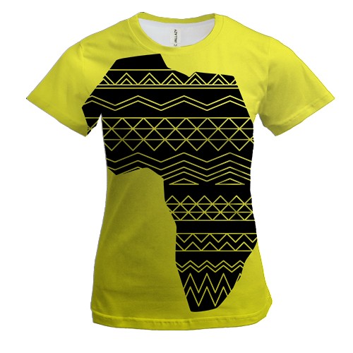 Жіноча 3D футболка з візерункової картою Африки