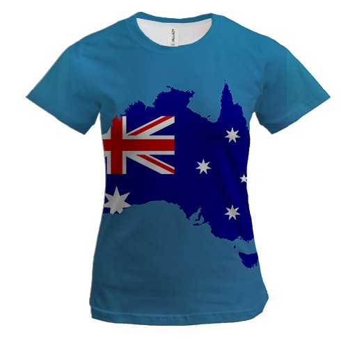 Женская 3D футболка с узорной картой Австралии