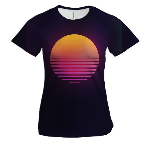 Женская 3D футболка с градиентным закатом