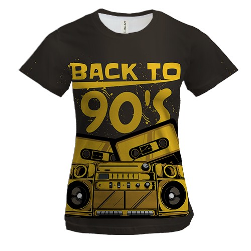 Женская 3D футболка Back to 90