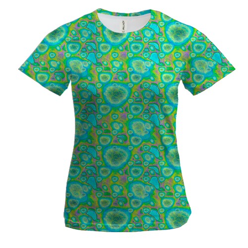 Женская 3D футболка с бактериями