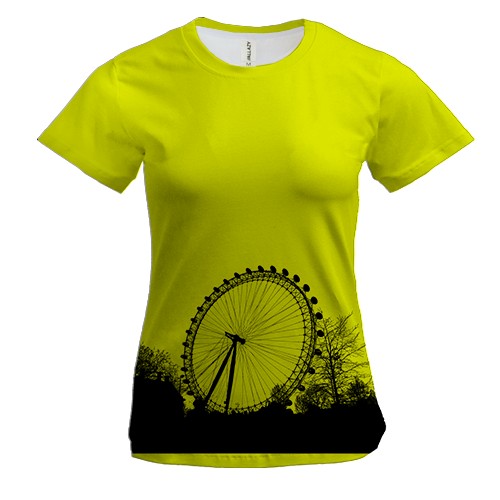 Женская 3D футболка с чернобыльским обзорным колесом
