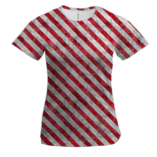 Женская 3D футболка с красно-белыми полосами