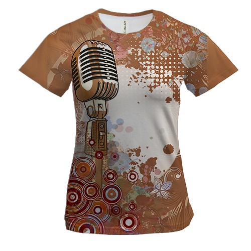 Жіноча 3D футболка з візерунковим мікрофоном