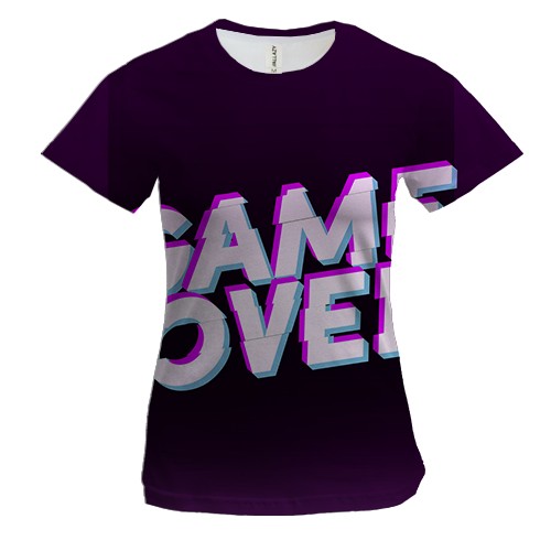 Женская 3D футболка Game over