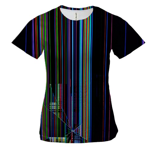 Женская 3D футболка Разбитый дисплей