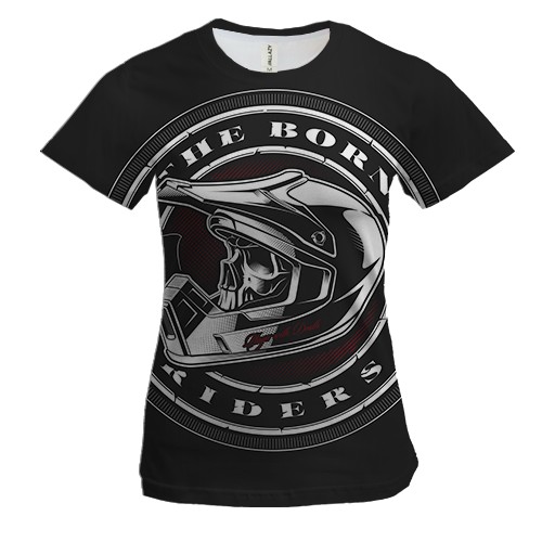 Женская 3D футболка The born riders