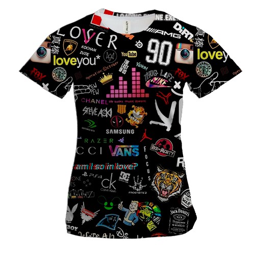 Жіноча 3D футболка з брендами