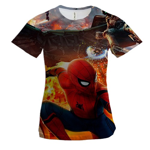 Женская 3D футболка с Человеком-Пауком
