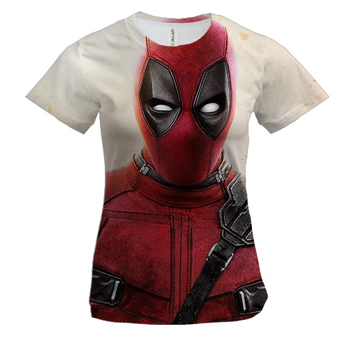 Женская 3D футболка с Дедпулом