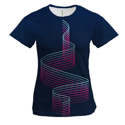 Жіноча 3D футболка з хвилястими лініями