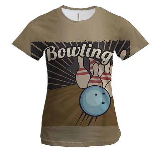 Женская 3D футболка Bowling