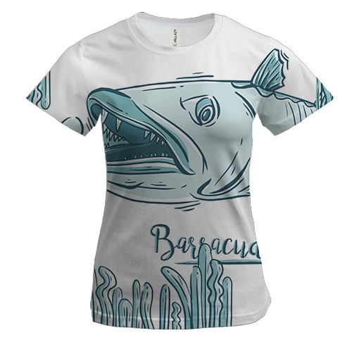 Женская 3D футболка Barracuda
