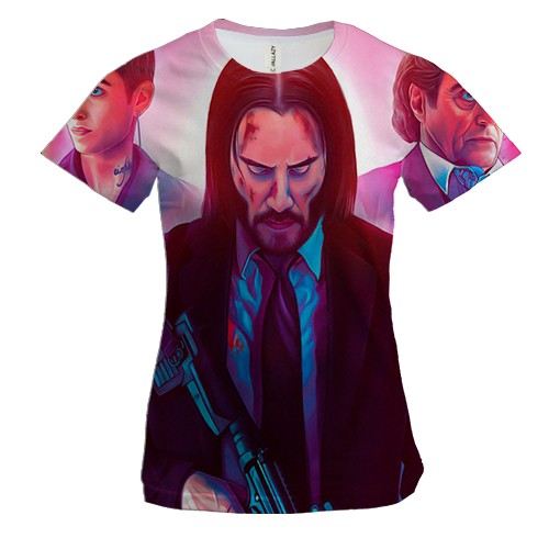 Жіноча 3D футболка Джон Вік (постер)