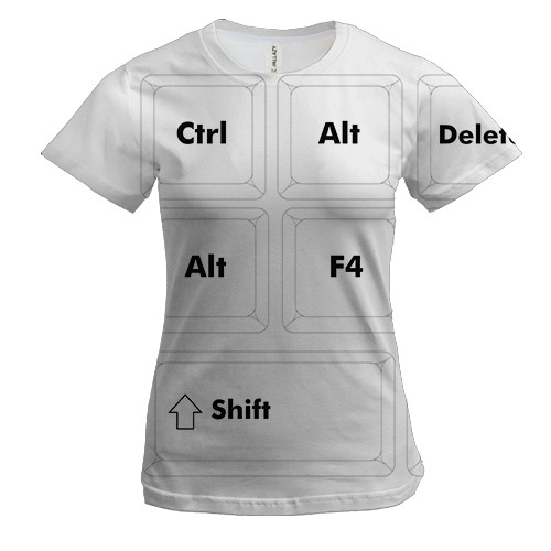 Жіноча 3D футболка з білою комп