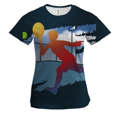 Жіноча 3D футболка з градієнтним тенісистом