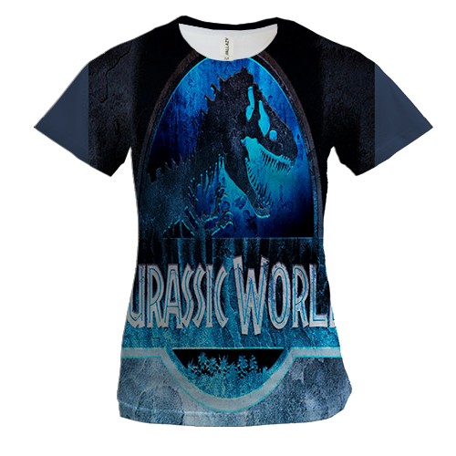 Женская 3D футболка с постером "Мир Юрского Периода"